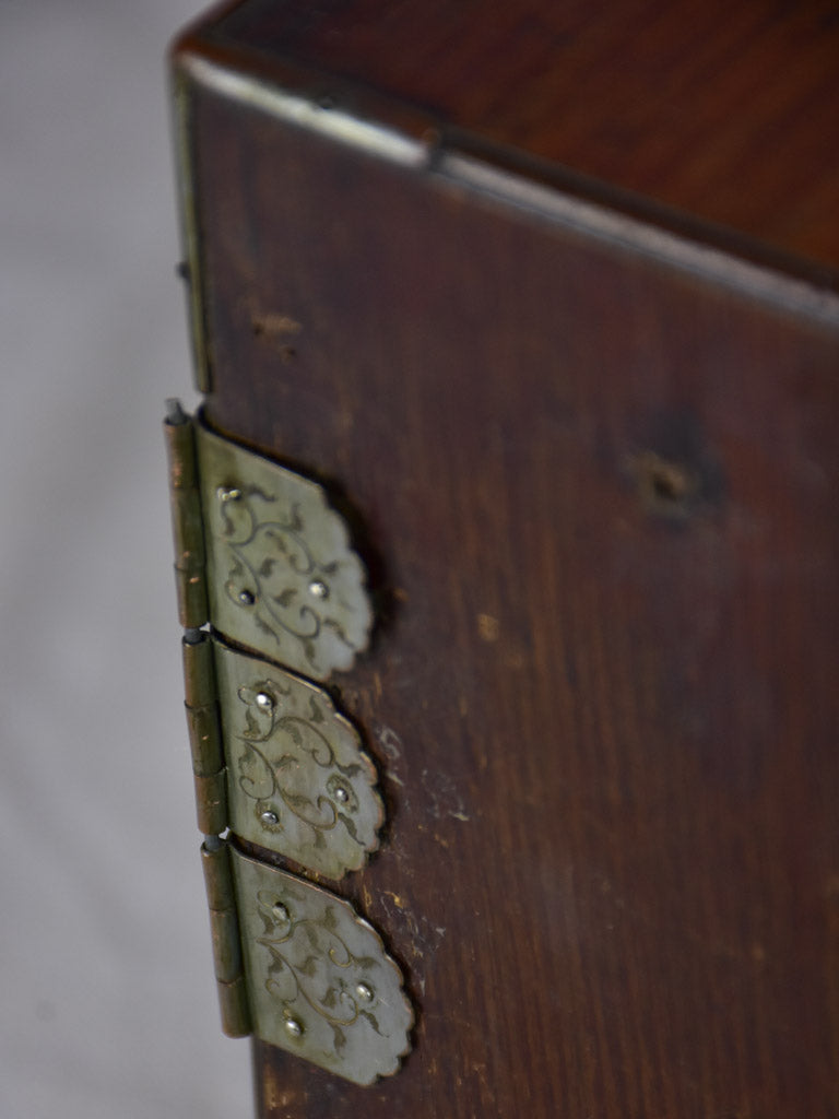 Antique French marquetry jewelry box with drawers