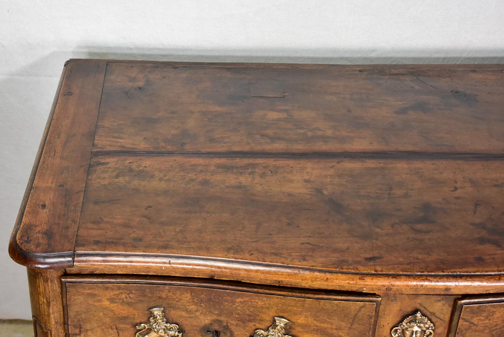 18th Century French oak and walnut commode - 4 drawers bronze hardware 46½"