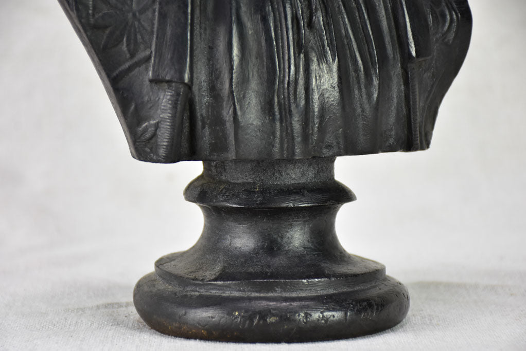 Antique French bust Saint Vincent de Paul - cast iron 12¼"