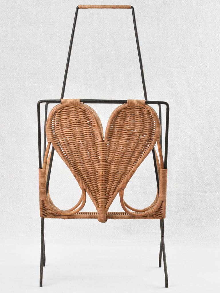 Vintage wicker magazine stand