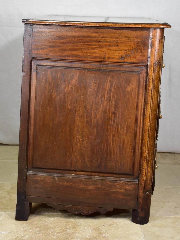 18th Century French oak and walnut commode - 4 drawers bronze hardware 46½"