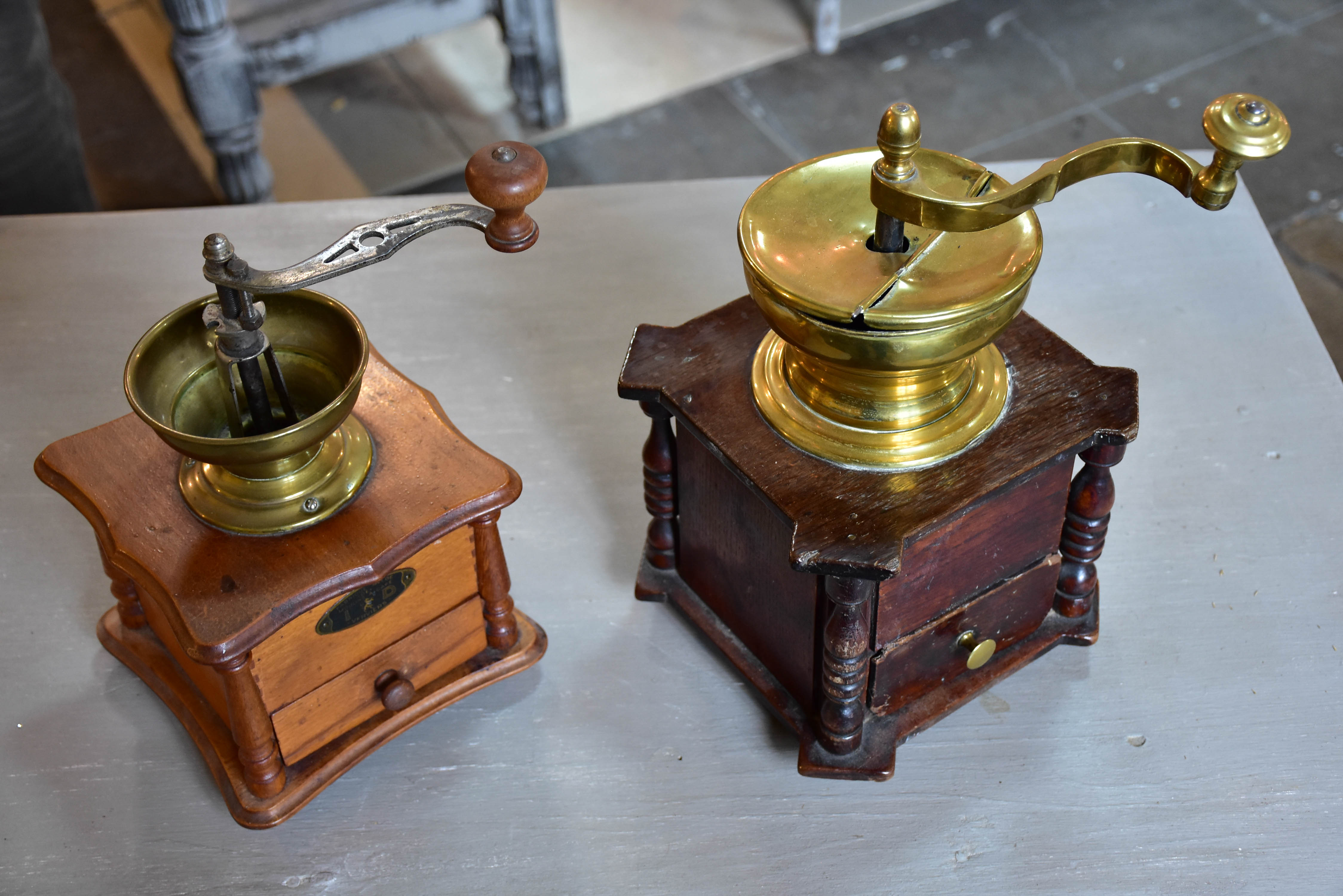 Vintage coffee grinders