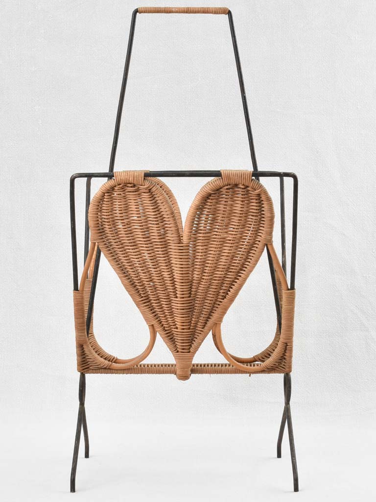 Vintage wicker magazine stand