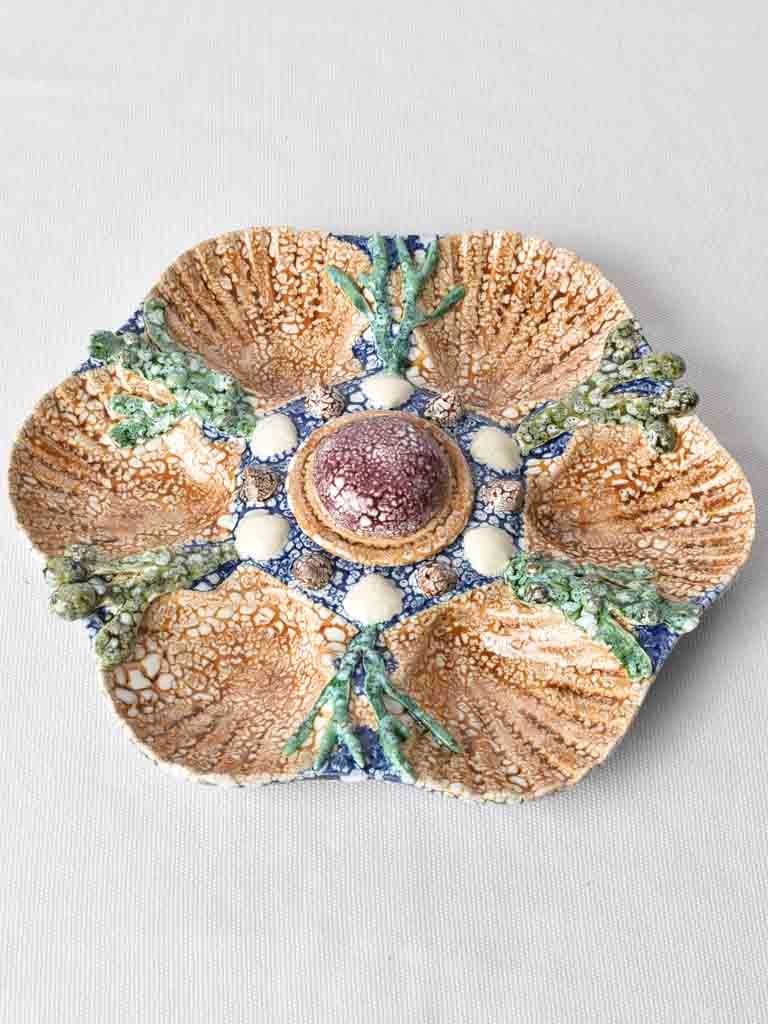 Exquisite Majolica scallop presentation plate