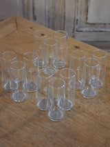 Set of 12 French Armagnac glasses with sword motif