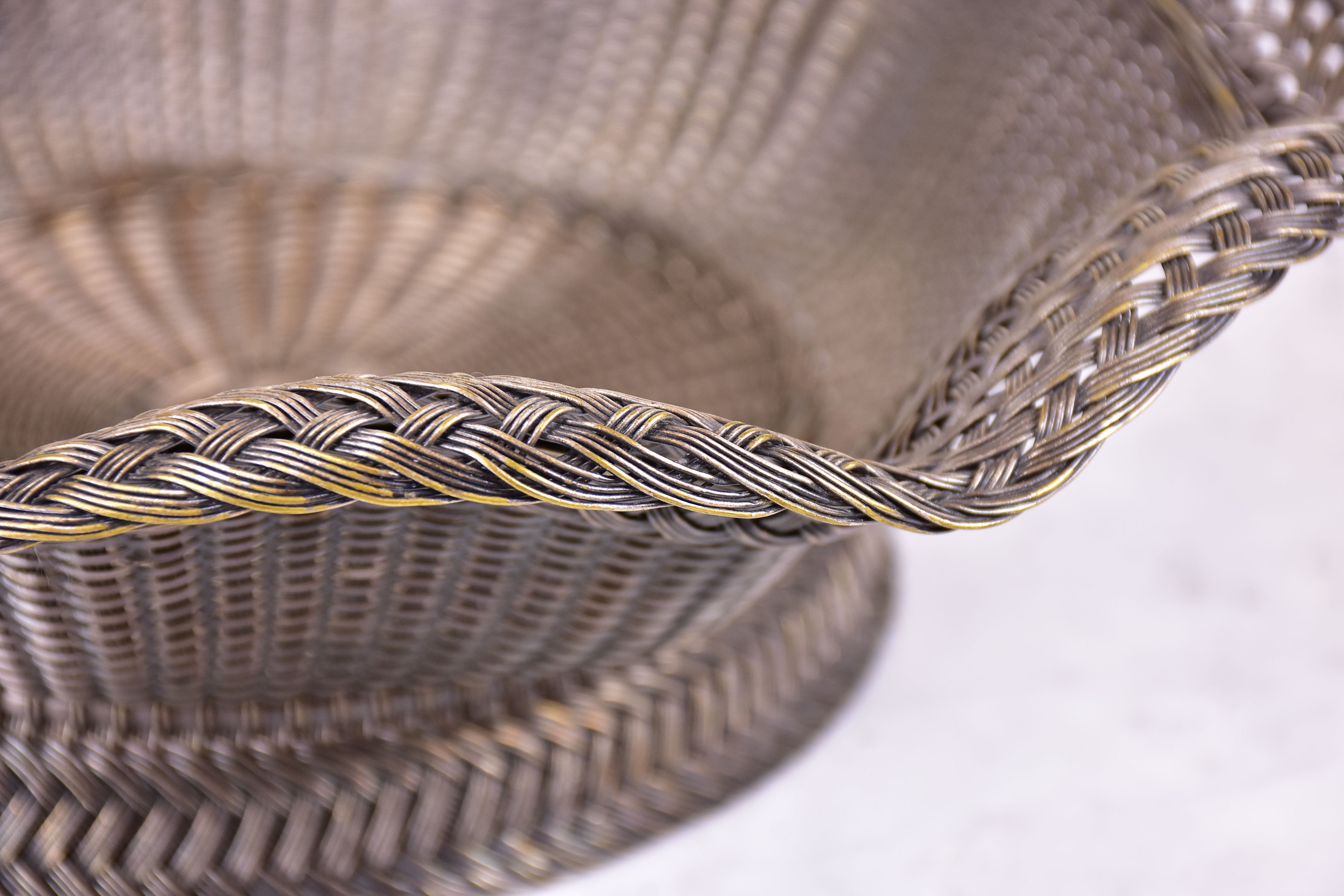 Mid-century silver plated woven bowl