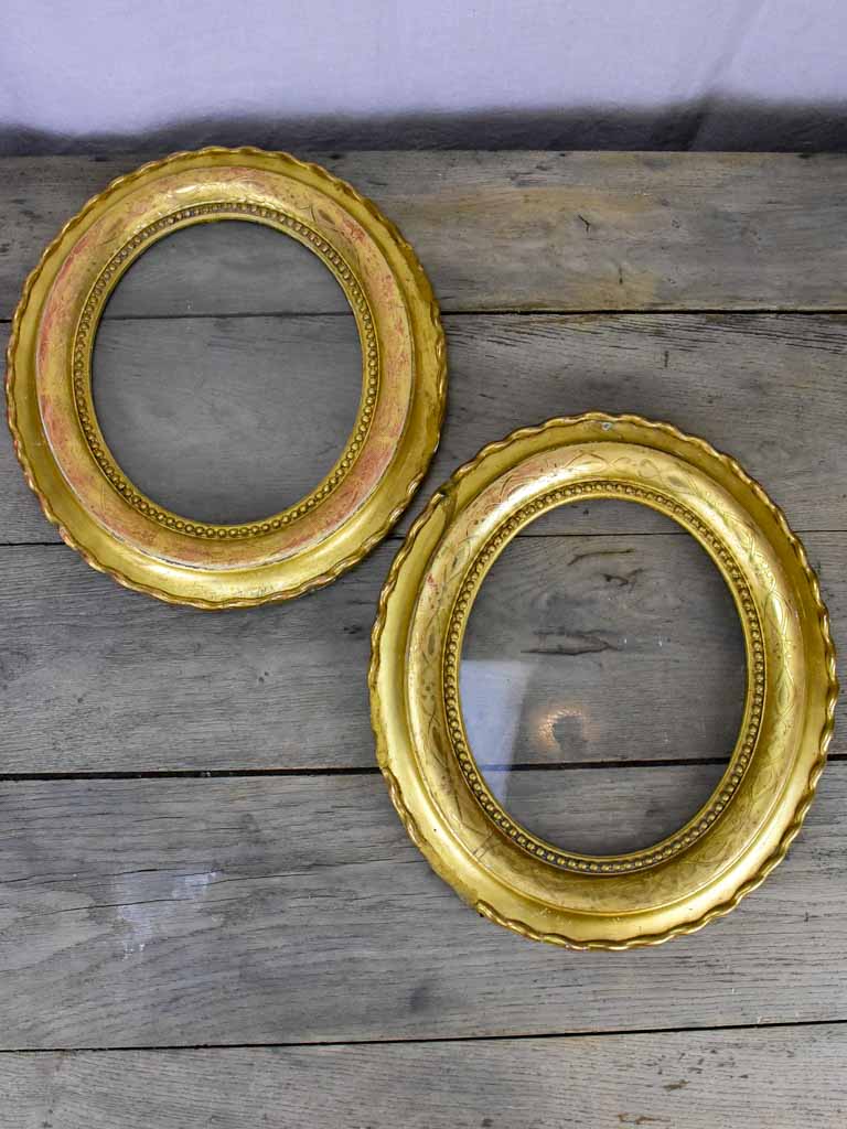 Pair of oval gilded Frames - Napoleon III 15" x 13½"