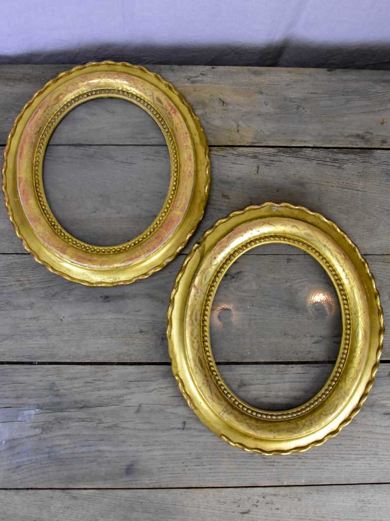 Pair of oval gilded Frames - Napoleon III 15" x 13½"