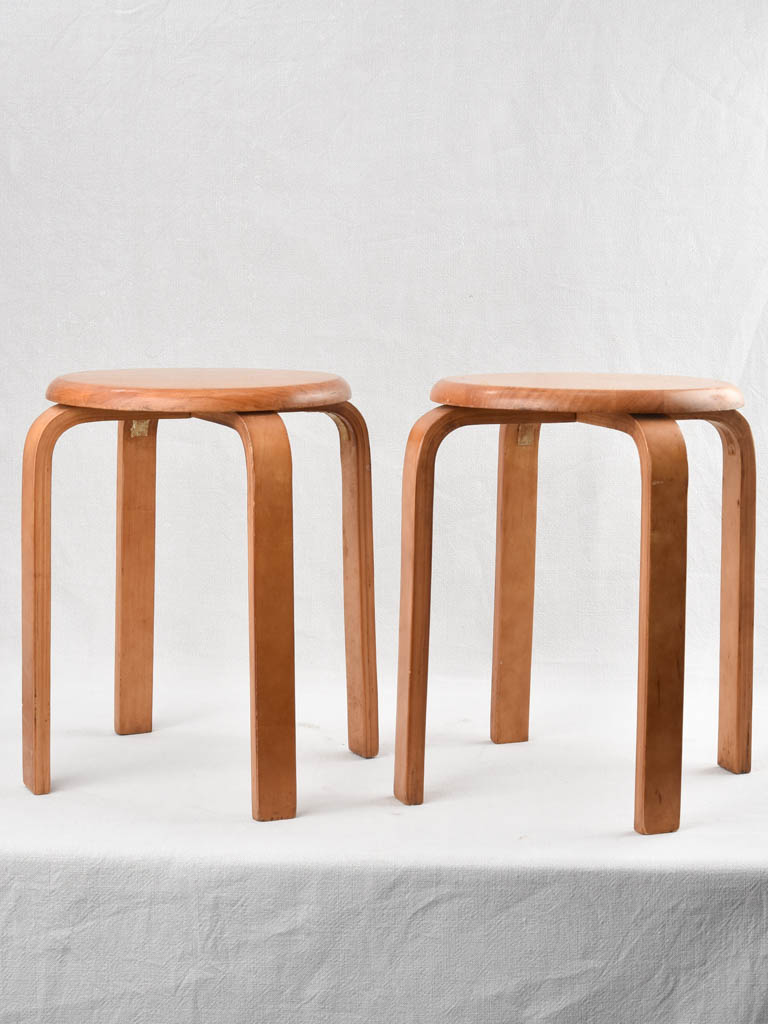 Pair of Alvar Aalto wooden stools - Stool E60