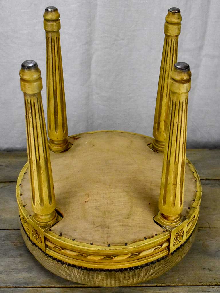 Louis XVI stool with cross stitch upholstery