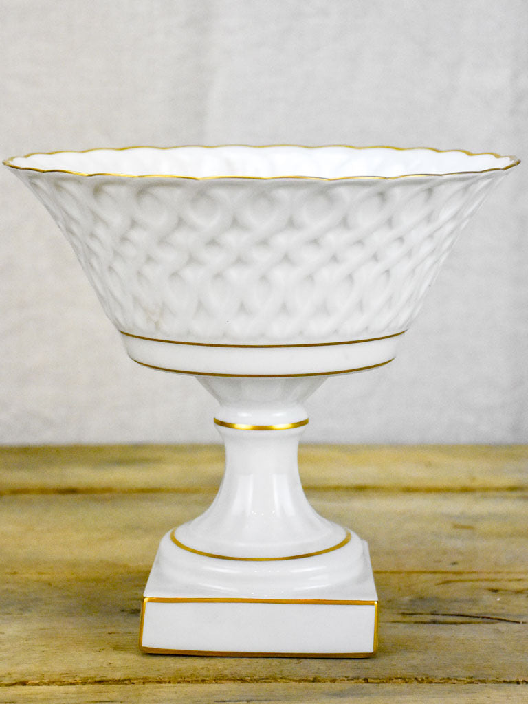 Early 20th Century Limoges fruit bowl on pedestal