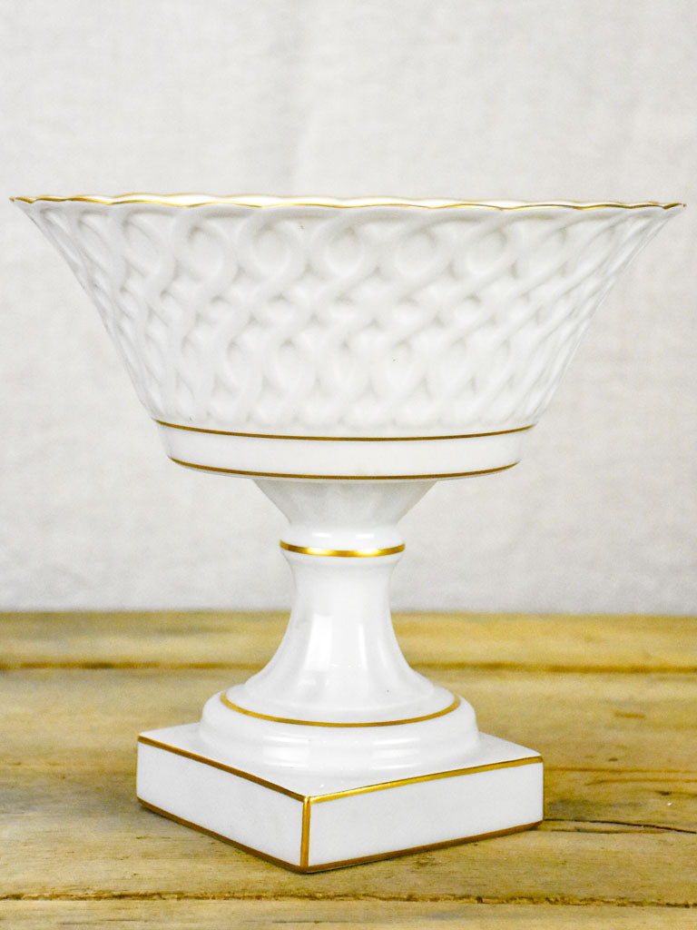 Early 20th Century Limoges fruit bowl on pedestal