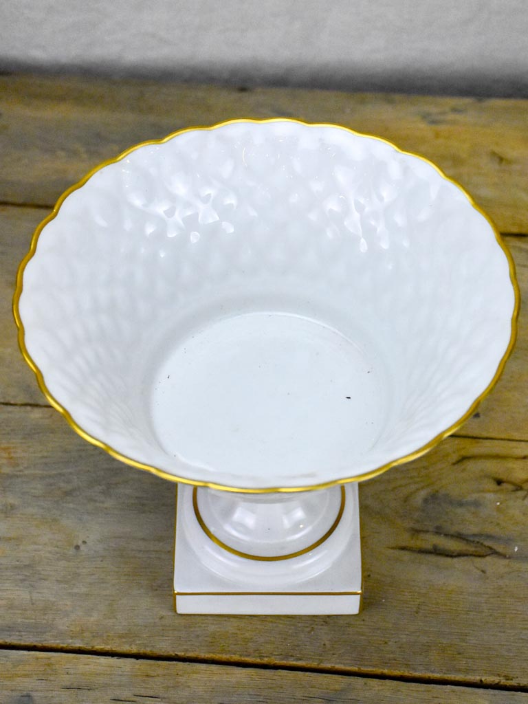 Early 20th Century Limoges fruit bowl on pedestal