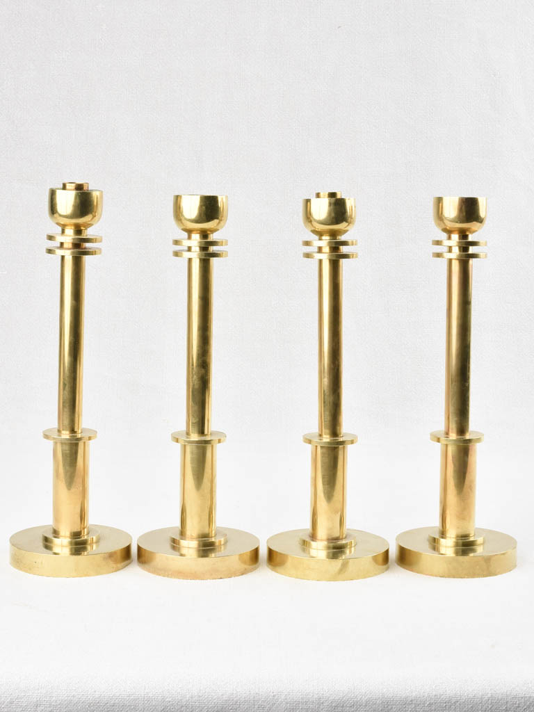 4 brass candlesticks - 1940s - 11¾"