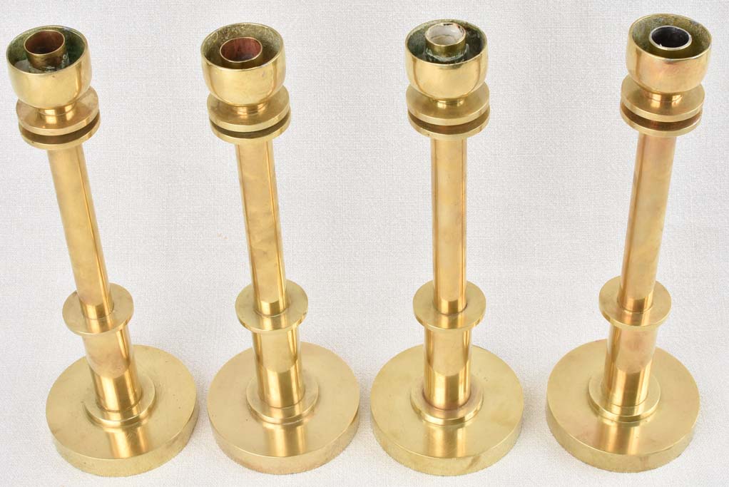 4 brass candlesticks - 1940s - 11¾"