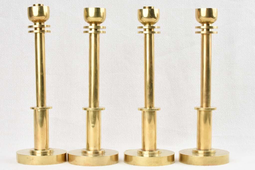 4 brass candlesticks - 1940s - 11¾"