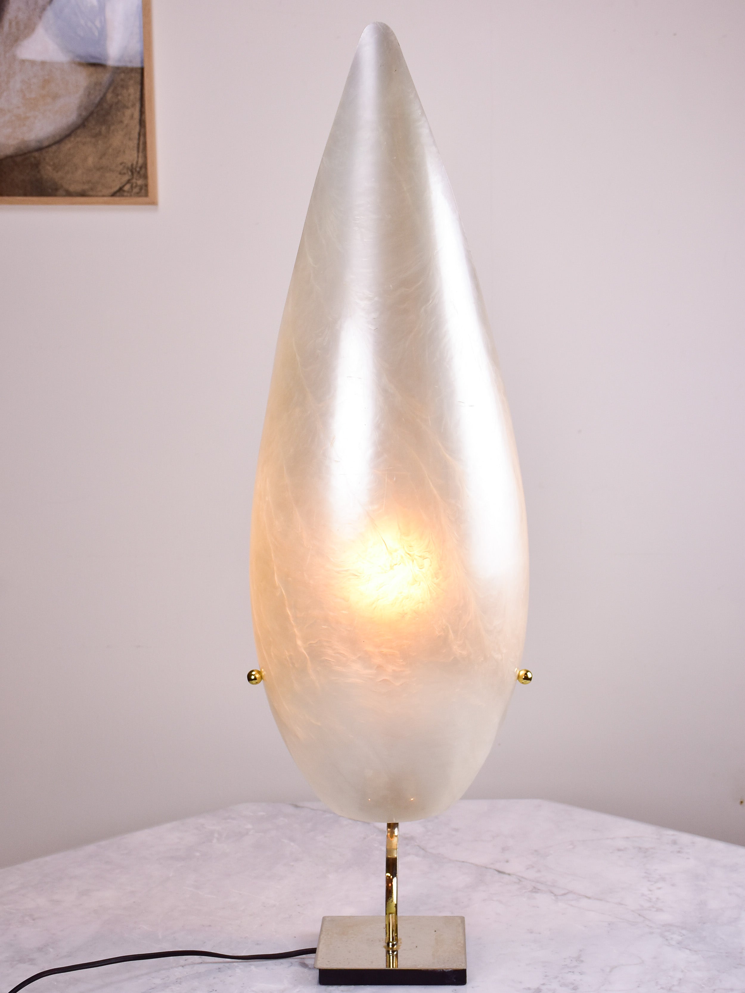 Large Liane Rougier table lamp - single petal