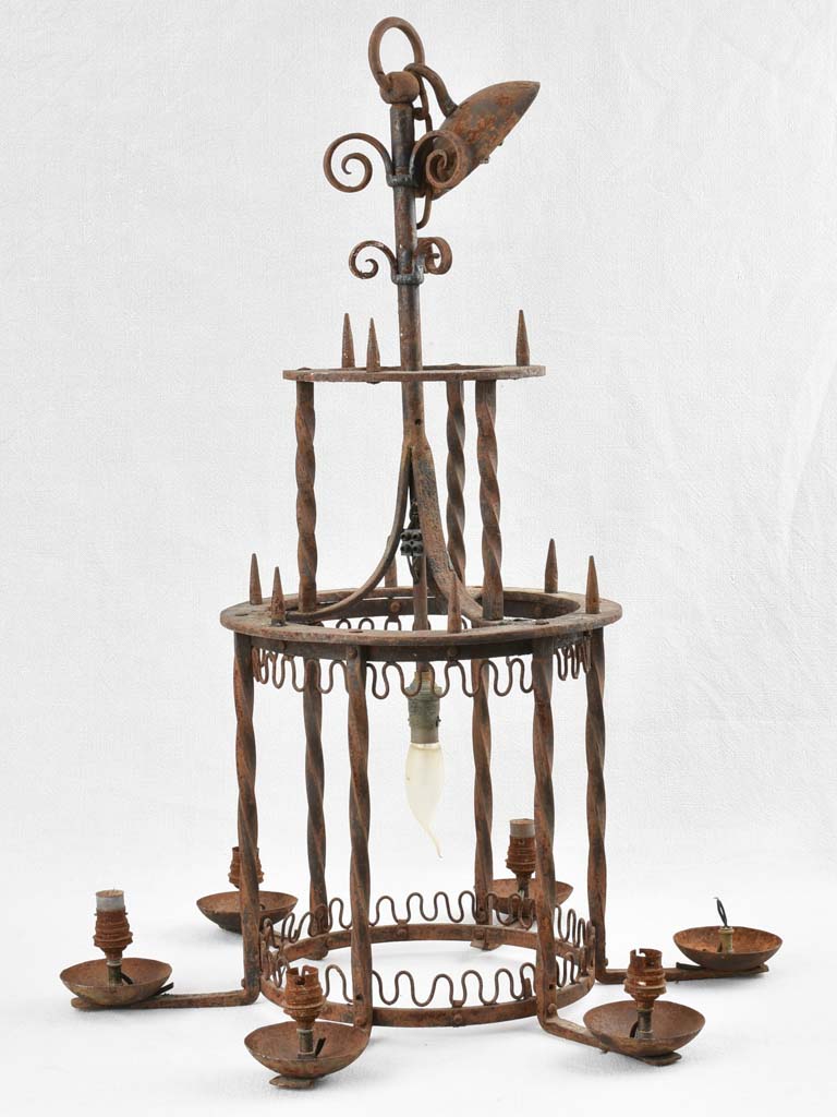 Wrought iron chandelier with 7 lights - 31½"