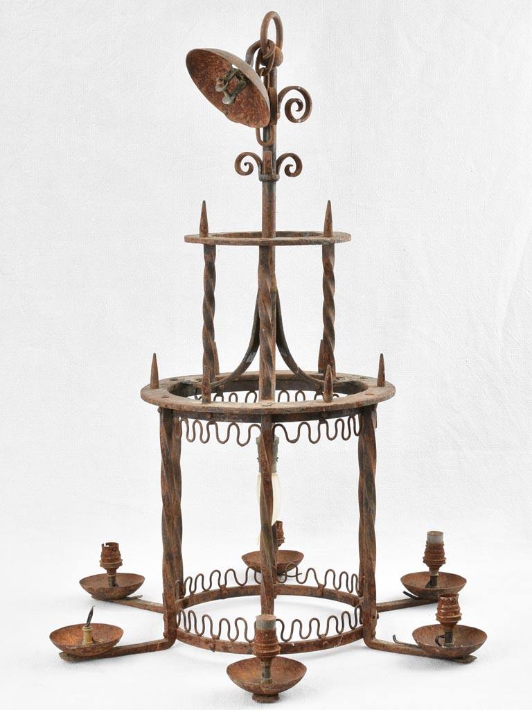 Wrought iron chandelier with 7 lights - 31½"