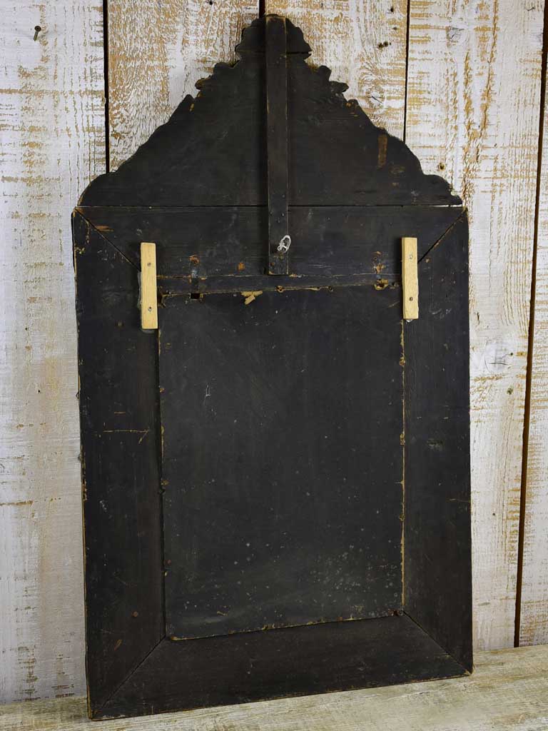 Late 19th Century French mirror with copper frame and crest 20¾" x 34¾"