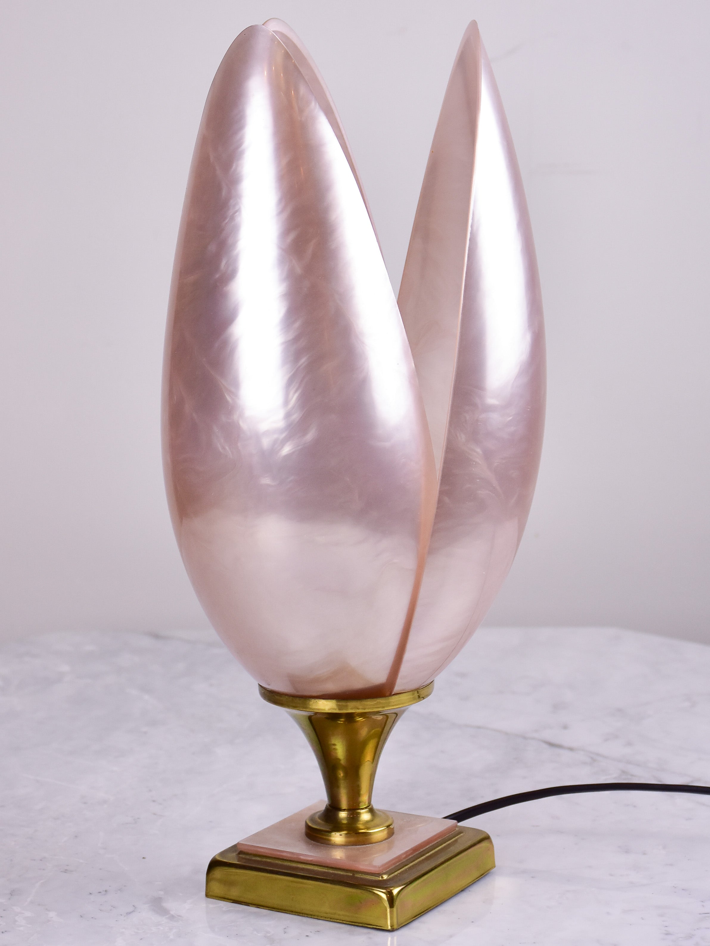 Pink Liane Rougier flower lamp 1970's