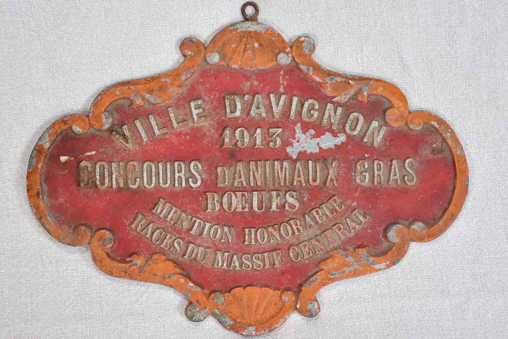 Antique French agricultural prize for bulls - Avignon 1913. 8¾" x 11"