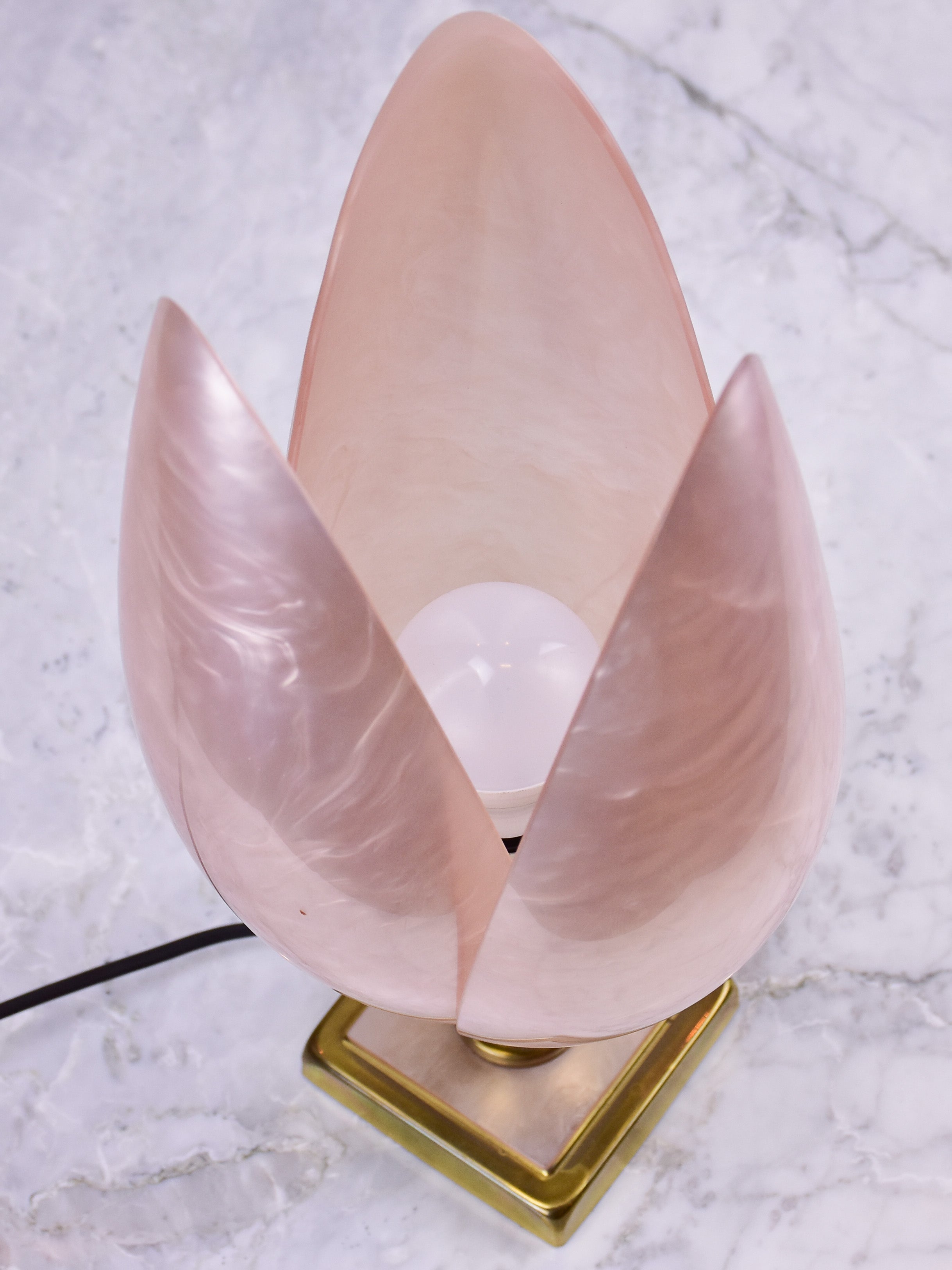 Pink Liane Rougier flower lamp 1970's