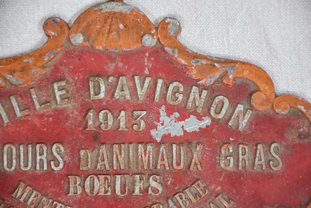 Antique French agricultural prize for bulls - Avignon 1913. 8¾" x 11"