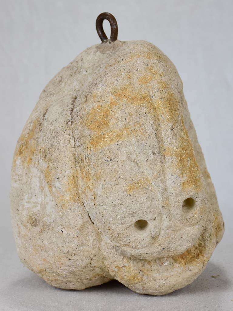 19th-century carved stone counterweight 11½"