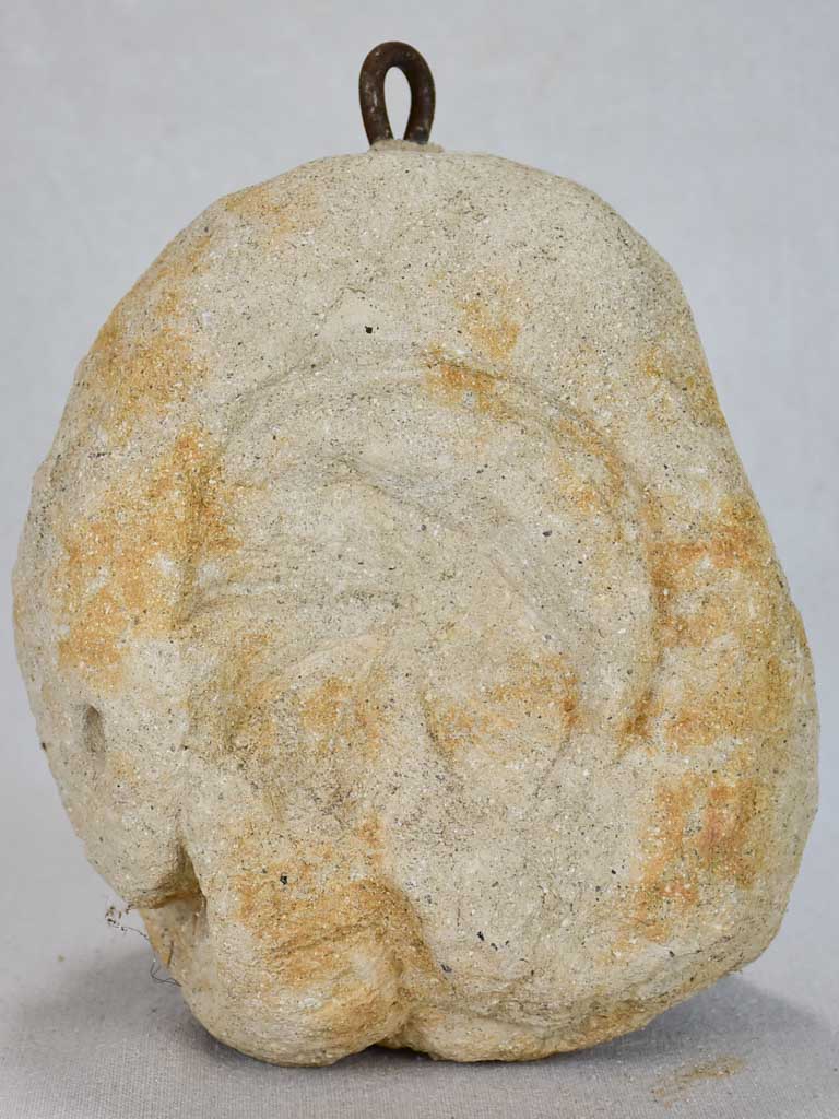 19th-century carved stone counterweight 11½"