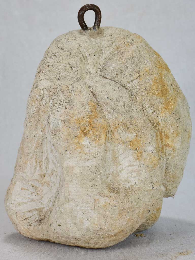 19th-century carved stone counterweight 11½"