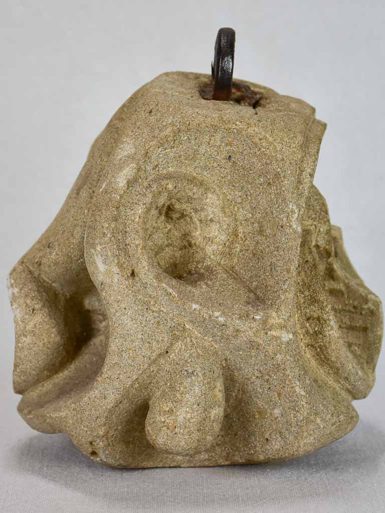 19th-century carved stone counterweight 8¼"