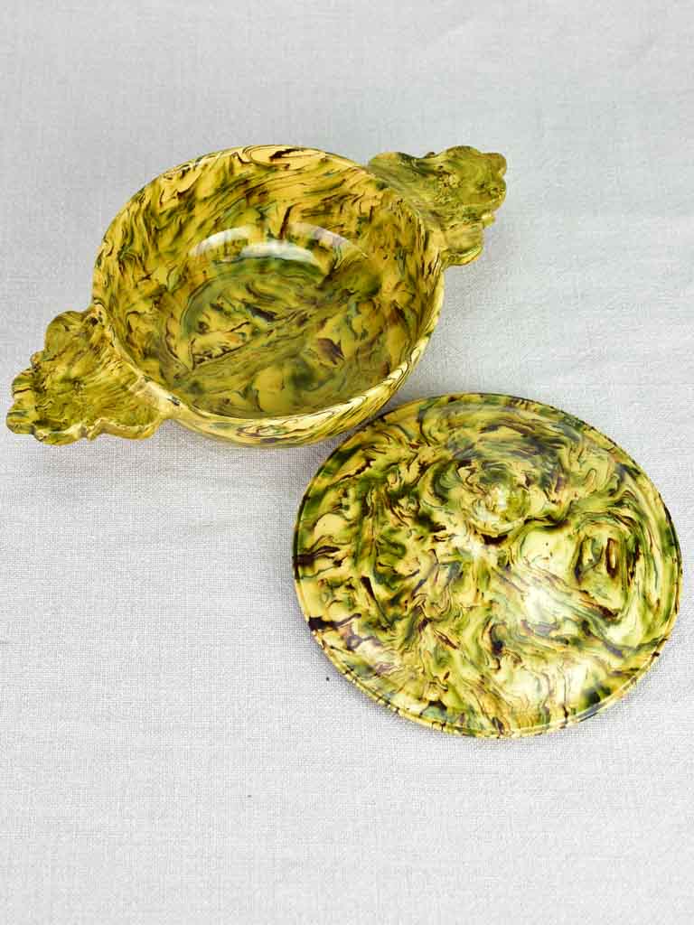 Early twentieth century Pichon Uzes vegetable serving bowl with lid