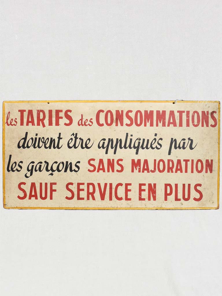 Vintage Rustic French Bistro Sign Material