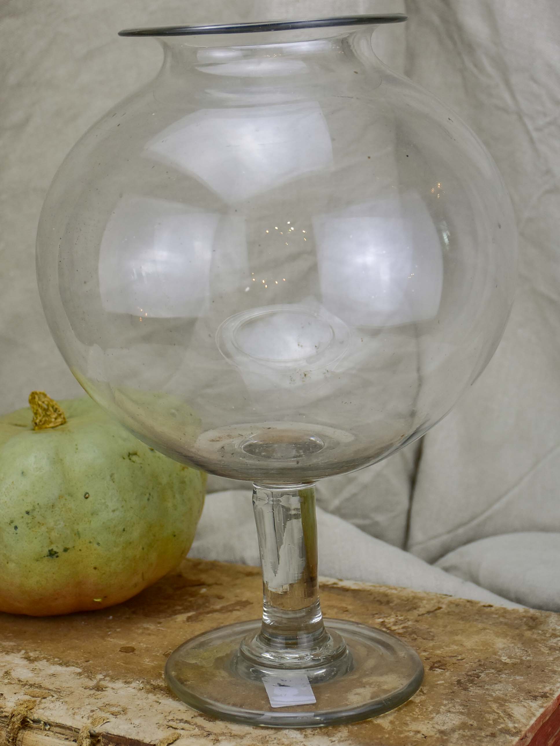 Very large 19th Century apothecary glass jar