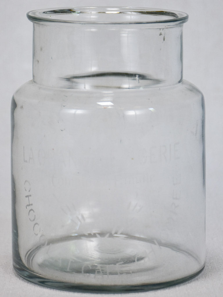 Vintage French glass jar - La Grand Epicerie Comptoire Famille 6¾"