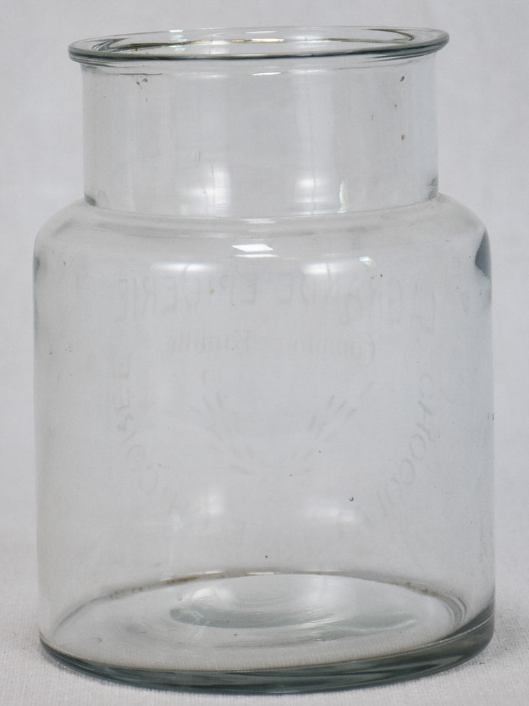 Vintage French glass jar - La Grand Epicerie Comptoire Famille 6¾"