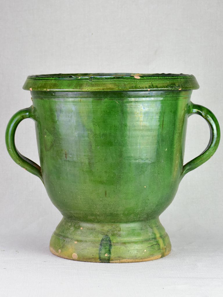 Early twentieth century French planter with green glaze - Castelnaudary 15¼"