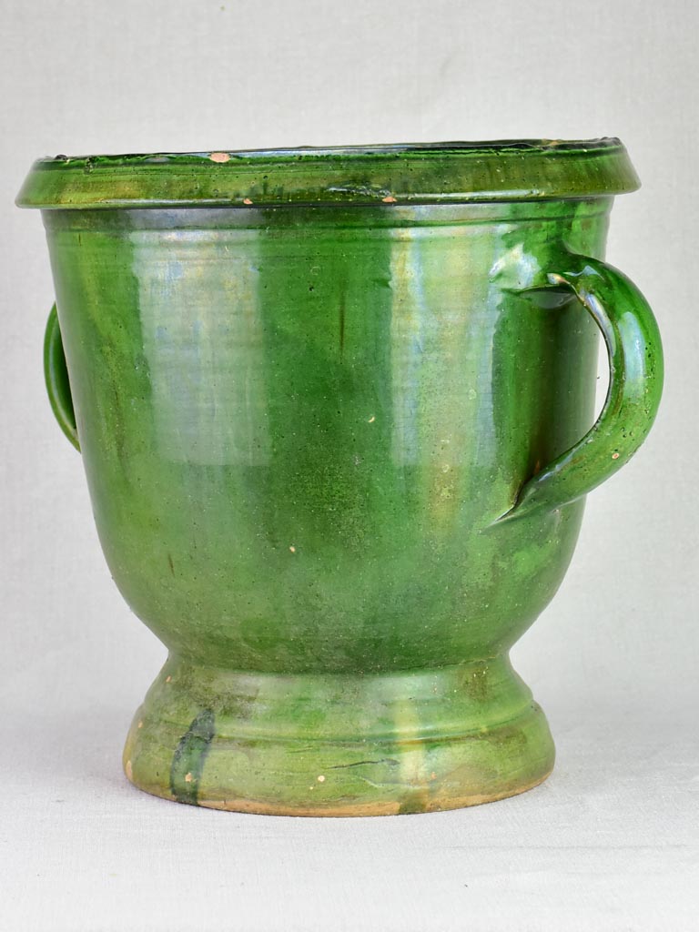 Early twentieth century French planter with green glaze - Castelnaudary 15¼"