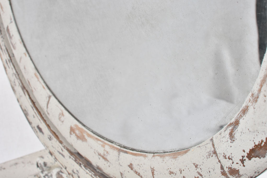 1930s bathroom vanity with gray patina