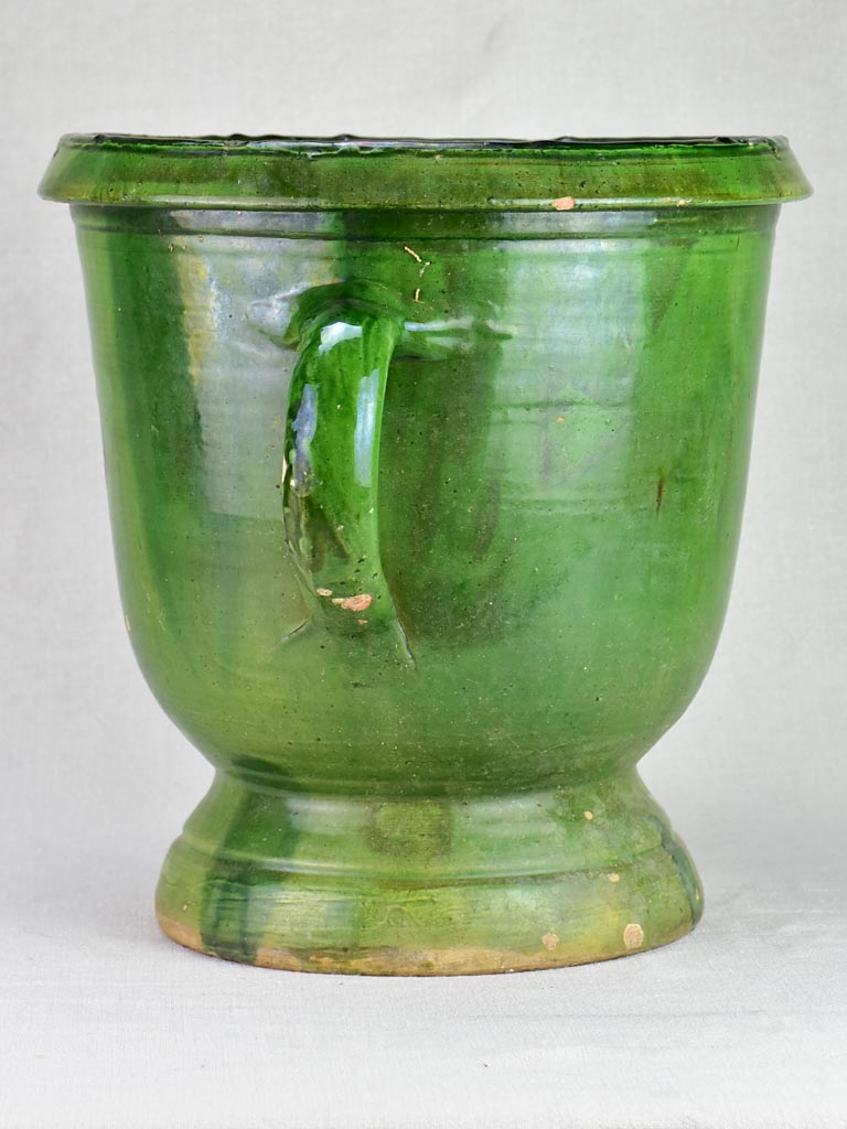 Early twentieth century French planter with green glaze - Castelnaudary 15¼"