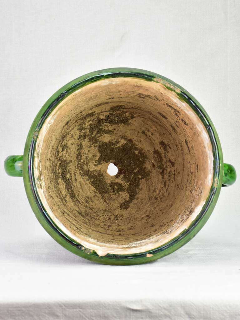 Early twentieth century French planter with green glaze - Castelnaudary 15¼"