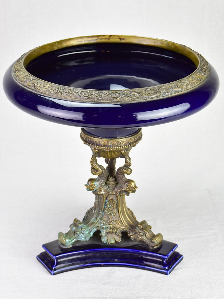 Nineteenth-century blue faience centerpiece