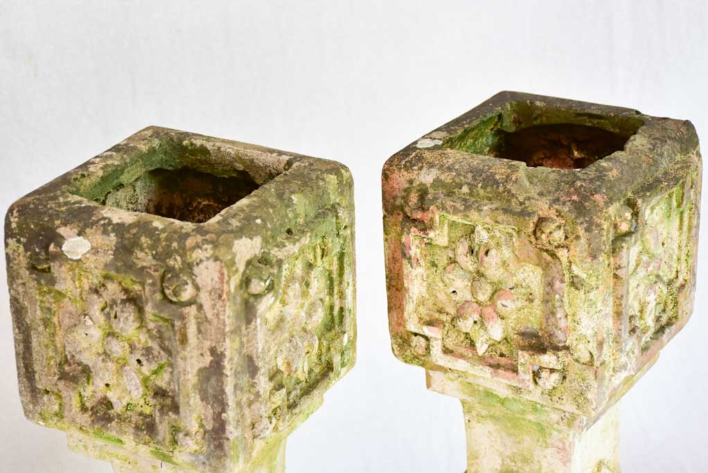 Set of 4 clay salvaged balustrades from the early 20th-century 15¾"