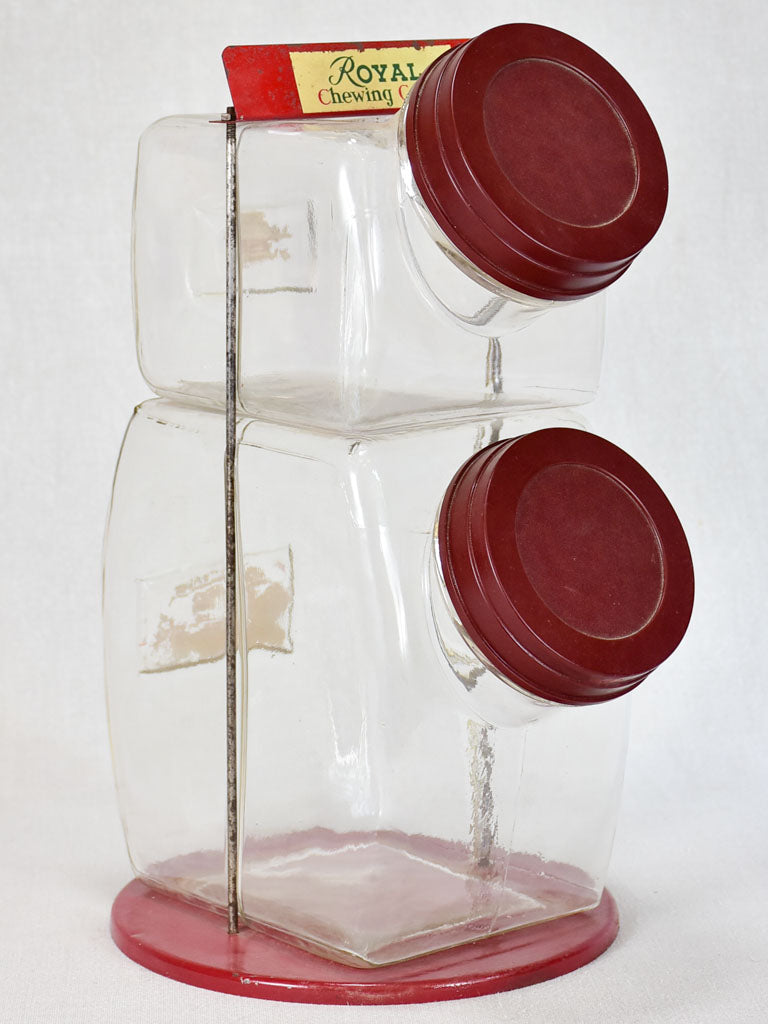 1940s chewing-gum glass jars from an epicerie 16¼"