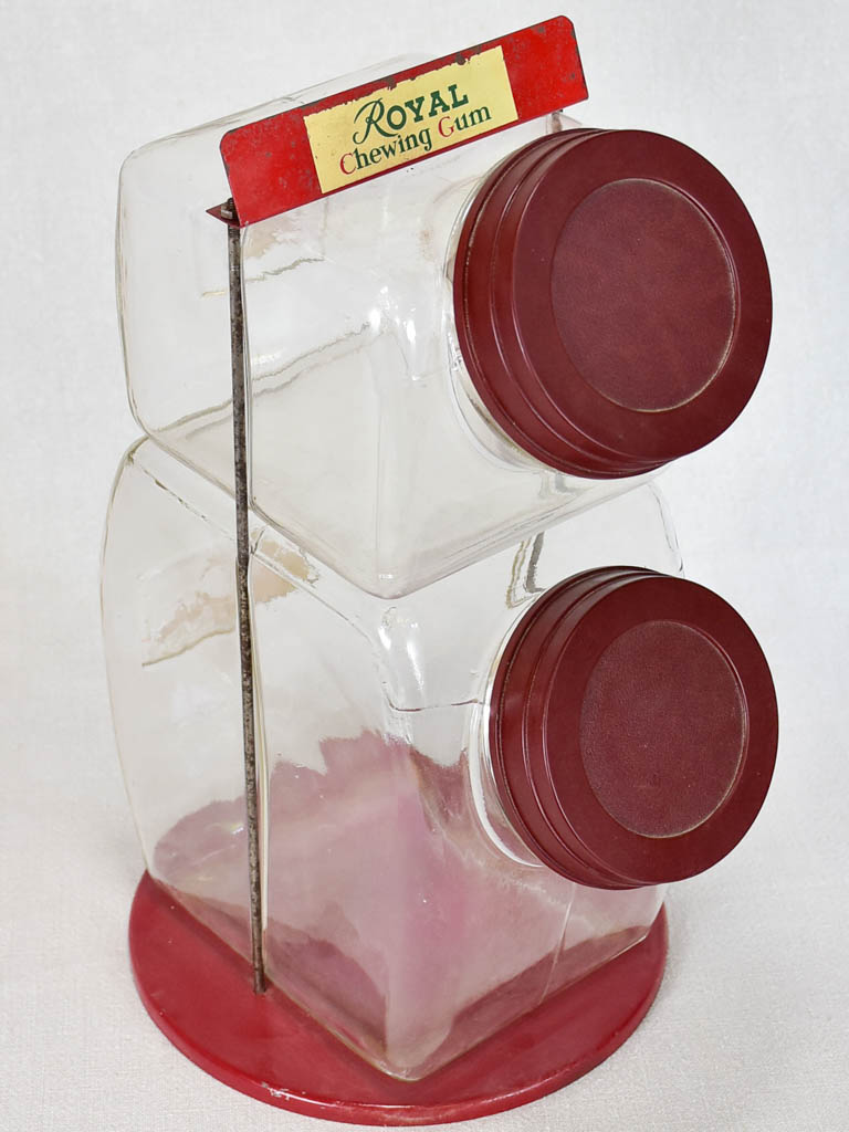 1940s chewing-gum glass jars from an epicerie 16¼"