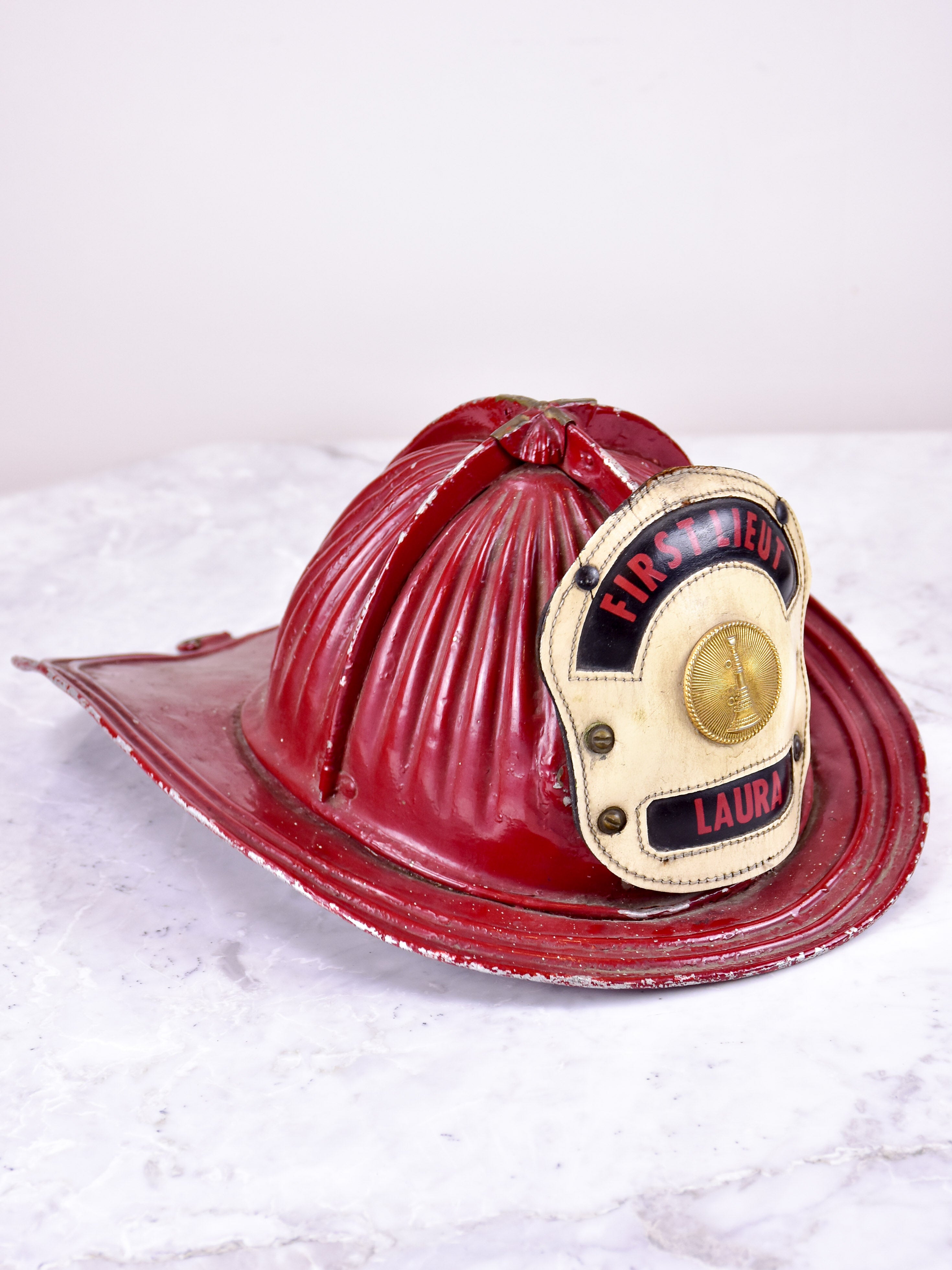 Antique American fireman's helmet