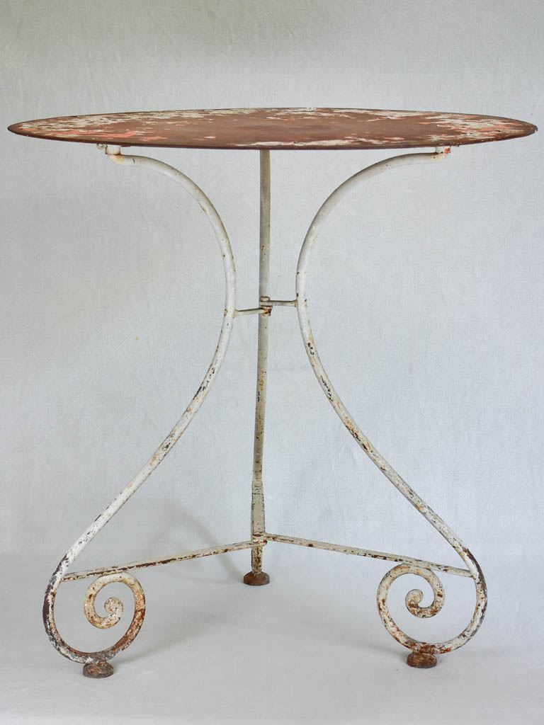 19th-century French voyage folding garden table 27½"