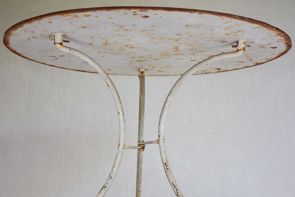 19th-century French voyage folding garden table 27½"