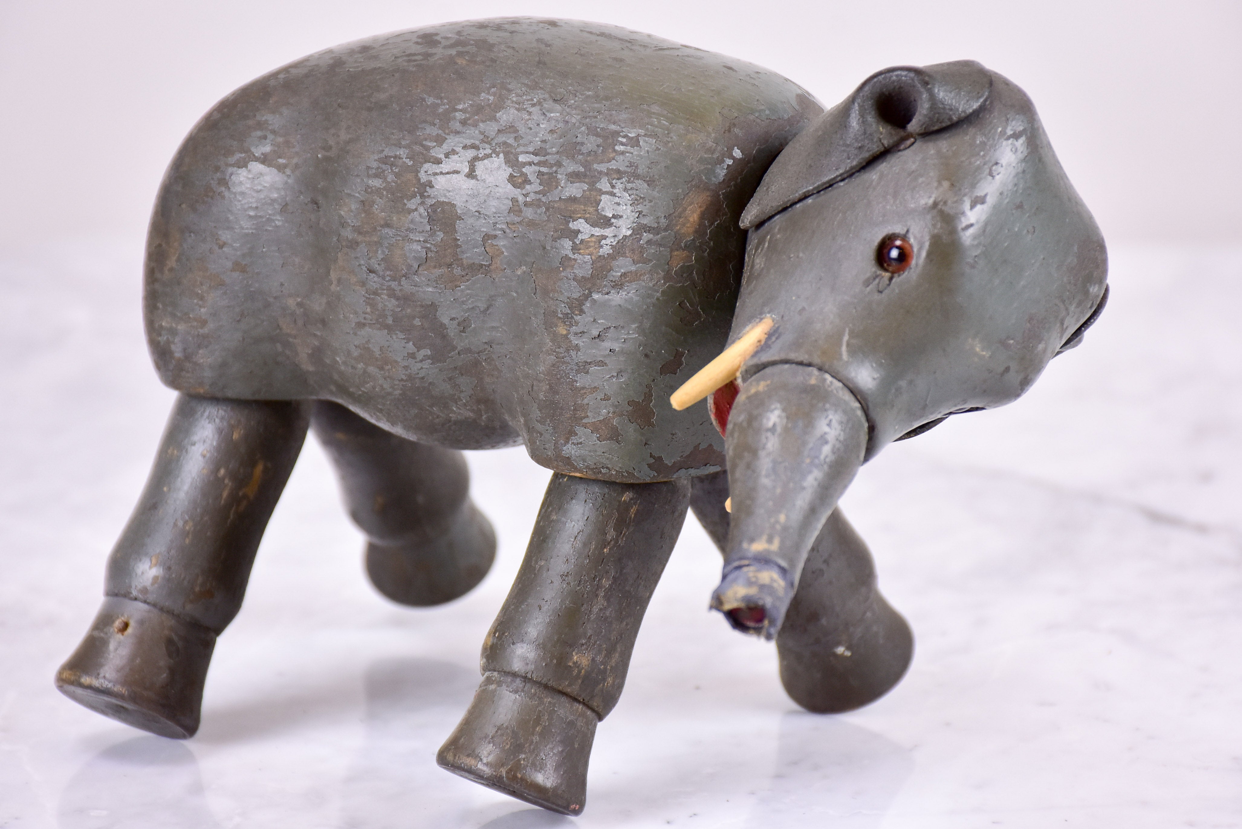 Antique French toy elephant - wooden